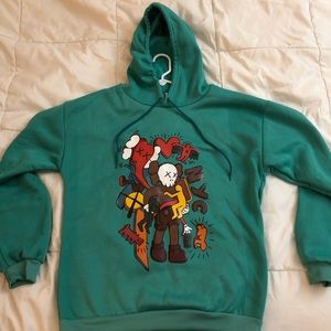 Kaws design Green Hoodie